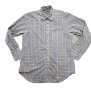 J. McLaughlin Men's Blue / Orange Multi Color Plaid Button Down Size M